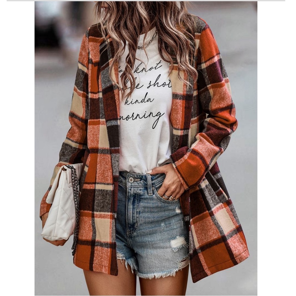 Spiced Pumpkin Open Front Jacket